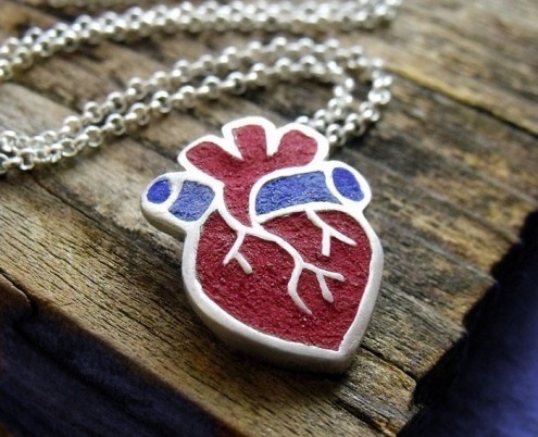 Anatomical Heart necklace, by Lulu Bug Jewelry