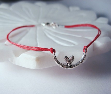 Sterling Perched Heart Bracelet, by Mae Bee Jewelry