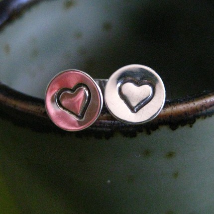 Tiny Heart Stud Earrings, by Periphery Designs