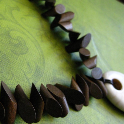 Organic Wood and Turquoise Necklace, by Periphery Designs
